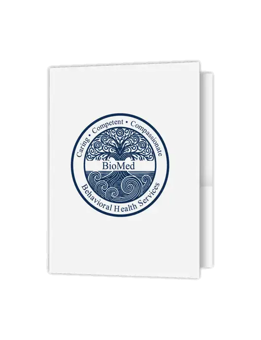 White Presentation Folder with Dual Pockets w/BioMed Logo
