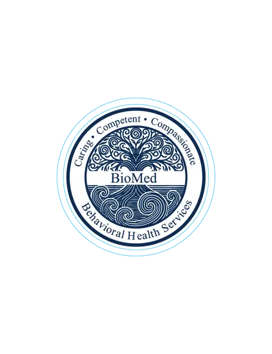 Medium Decal (approx 4 x 4 in) w/BioMed Logo